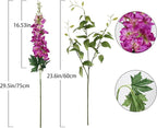 Fuschia Pink Flowers Artificial Delphinium Combo Clematis Greenery Silk Flowers 8pcs Long Stem Hot Pink Flowers for Tall Vase Artificial Snapdragon Flowers for Vases for Decoration (Fuschia)