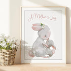 Mother and Child Bunny Wall Art Print - Unframed - 8x10 | Nursery Decor | Bedroom Decor | Room Decor Aesthetic | Bedroom Wall decor