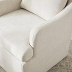 VKNOW Upholstered Dining Chairs, Modern Kitchen Chairs Dinner Chairs with 4 Casters, Linen Armchair for Bedroom Reading Room Living Room, Beige