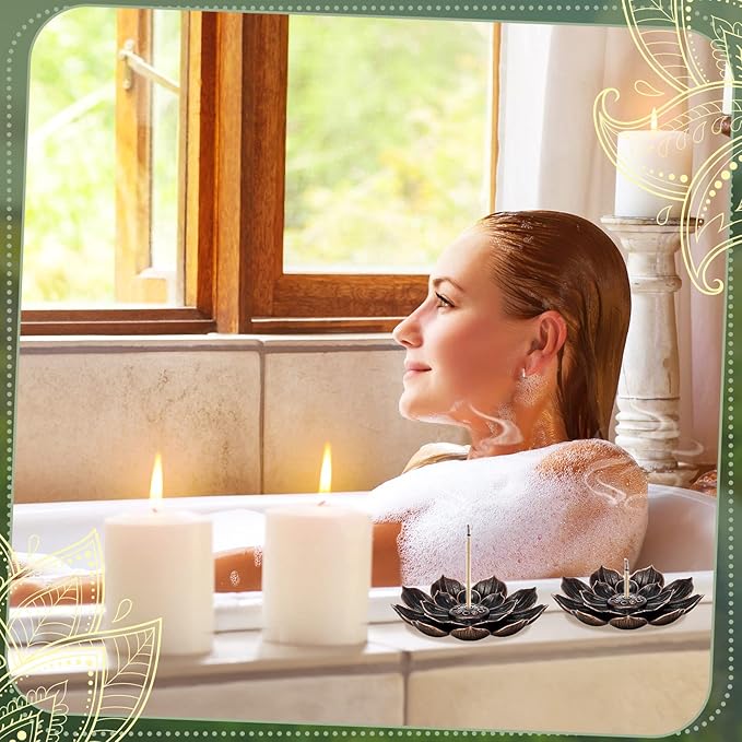 Sumind 30 Pieces Incense Holder Lotus Sticks Incense Burner Cone Burner Ash Catcher for Home Fragrance Decor Yoga SPA Bedroom(Retro)