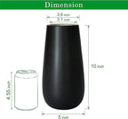 D'vine Dev 10 Inch Ebony Black Elegant Oval Ceramic Vase for Flowers, Home Décor Vase with Design Box, VS-LD-B-5