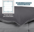 Bare Home Full Comforter - Reversible Colors - Goose Down Alternative - Ultra-Soft - Premium 1800 Series - All Season Warmth - Bedding Comforter (Full, Grey/Forged Iron Grey)