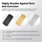 ANDY STAR Brushed Nickel Mirror, 28x36 Inch Stainless Steel Metal Frame Oblong Bathroom Mirror for Vanity, 1’’ Deep Wall Mounted Vertically/Horizontal