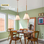 3-Pack Vintage Brass Kitchen Pendant Lighting Over Island White Linen Pendant Light 10in Copper Pendant Lighting with Hemp Rope Rod Entryway Ceiling Hanging Light for Dining Room