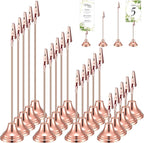 20 Pcs Table Number Holders 4/6/8/10 Inch Metal Place Card Holders with Alligator Clip Heavy Base Wedding Table Number Stand Picture Photo Clip for Banquet Party Birthday Restaurant(Rose Gold)