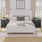 HOMMPA 24'' Farmhouse Nightstand with Charging Station, Bedside Tables with Storage, Side Table with USB Port, 3 Drawers End Table Dresser, Wood Night Stand for Bedroom, Living Room, Black