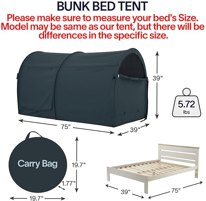 LEEDOR Bed Tent Dream Tents Bed Canopy Shelter Cabin Indoor Privacy Warm Breathable Pop Up Twin/Full/Queen for Kids and Adult Patent Pending(Mattress Not Included)