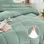 JOLLYVOGUE King Comforter Set, Ultra-Soft Bed in a Bag King Size 7 Pieces, Oeko-TEX Certified Bedding Set with Down Alternative Comforter, Sheets, Pillowcases & Shams, Sage Green