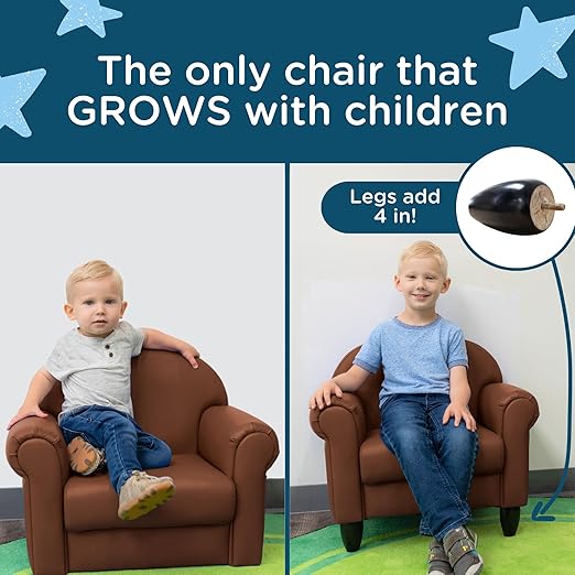 Children's Factory As We Grow Toddler Chair, Flexible Seating for Daycare or Preschool, Kids Reading Couch, Playroom Furniture, Walnut
