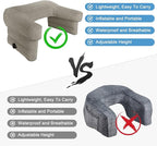 Reading Pillow for Gaming, Memory Foam Gaming Pillow for Lap with Coaster, Hight Adjustable Lap Desk Pillow for Reading, Working, Crocheting or Sitting in Bed Floor Sofa (Grey)