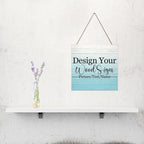 Personalized Hanging Wood Signs, Customized Door Board with Multiple Wood Background and Fonts to Choose, Design Your Rustic Decoration Sign for Home Kitchen Farmhouse 11.8x11.8 inch