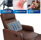 MABOZOO Memory Foam Back Support Cushion for Recliner Chair,Lumbar Support Pillow for Elderly,Extra Large Lumbar Support Pillow with Extension Straps,Grey