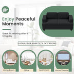 2 Piece Set Comfy Sofa Couch, 2 3-Seater Sofa with Deep Seats, Modern Sleeper Couch for Living Room, Black Corduroy