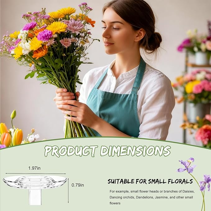 10PCS Creative Floating Floral Arrangement Holder, 2025 Innovative Floating Flower Display Stand, Clear Acrylic Floating Flower Bowl Stem Holder, Modern Floating Vase Pedestal Stand (Small)