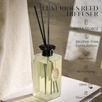 M&SENSE 10.14 oz Large Reed Diffuser Set | Jasmine Garland Scent Oil Diffuser with Sticks | Hotel Collection Non-Toxic Essential Oil |for Bedroom Bathroom Living Room