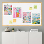 SIGNWIN Adhesive Canvas Poster Vibrant Landscape and Pineapple Colorful Preppy Room Decor Pink Decor Digital Art Modern Art Decorative Multicolor Scenic for Bedroom - 12"x16"x4