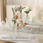 Glass Bud Vase Set of 60 - Small Vases for Flowers in Bulk - Assorted Vintage Crystal Vases for Flowers, Table Centerpieces (Clear, 60 Pcs)