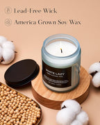 M&SENSE White Lazy - Clean Cotton & Jasmine Scented Natural Soy Wax Jar Candles for Home Decor 7.05oz 50 Hour Long Lasting Burning, Non Toxic Organic Natural Relaxing Candle for Women