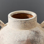 LUKA Antique Ceramic Vase with 2 Handle,7.28 inches Rustic Vase Minimalist Decor, Decorative Vases for Home Decor, Table, Living Room, Shelf, Christmas Decoration(Medium,Gray)