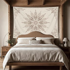 FORATER Floral Bohemian Tapestry, Flower Aesthetic Tapestry Indian Wall Hanging Boho Tapestries Mandala Room Decor for Bedroom Living Room Dorm (Flaxen, 61L x 53W)