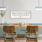 Bless the Food Before Us Sign Wall Decor 40"X15" Large Farmhouse Dining Room Wall Decor Framed Wood Rustic Home Wall Art Kitchen Decoration (White)