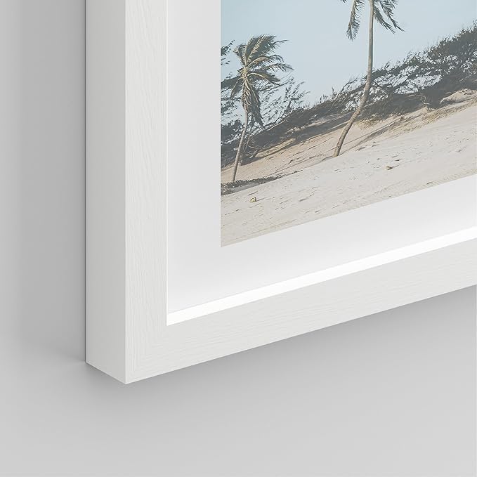 SIGNWIN Framed Washed Out Tropical Island Wall Art, Set of 4 Island Palm Tree Beach Landscapet Wall Decor Prints, Nature Wilderness Wall Décor for Living Room, Bedroom - 11"x14"White