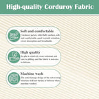 Rectangular Stuffed Pouf Ottoman with Foam Chunk Filling, Coral Fleece and Furry Fabric Design, Multi-Functional Floor Pouf for Living Room, Beige