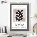 VCK 12x18 Frame Set of 3, Gray Solid Wood Poster Picture Frame, Exclusive Wood Grain, Wall Gallery Frame
