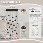 Rectangular Chandelier Crystal Balls Chandeliers Flush Mount Ceiling Light for Dining Room Living Room High Ceiling Chandelier for Staircase Foyer Entryway Black Chandeliers Dimmable 2700k-6000k