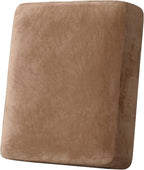 H.VERSAILTEX Velvet Stretch Couch Cushion Cover Plush Cushion Slipcover for Chair Cushion Furniture Protector Seat Cushion Sofa Cover (1 Piece Armchair Cushion Covers, Camel)