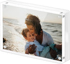 Magnetic Double Sided Clear Acrylic Photo Frame, 8 x 10 Inches，30 MM Thick for Desktop Display