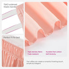 RIMELA Bed Skirt Queen Size 18 Inch Drop, Wrap Around Elastic Bedskirt Solid Microfiber Luxury Hotel Quality Fabric, Easy to Install Machine Washable Wrinkle & Fade Resistant, Coral