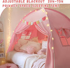 Razee Twin Bed Tent for Kids, Twin Size Bed Tents Indoor Canopy Privacy on Bunk Sleep Inside Drafty Room for Girls, Pink