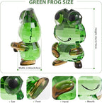 Crystal Frog Figurine - Art Glass Animals Desk Decor & Home Office Ornament, Handmade Collectible Gifts for Frog Lovers