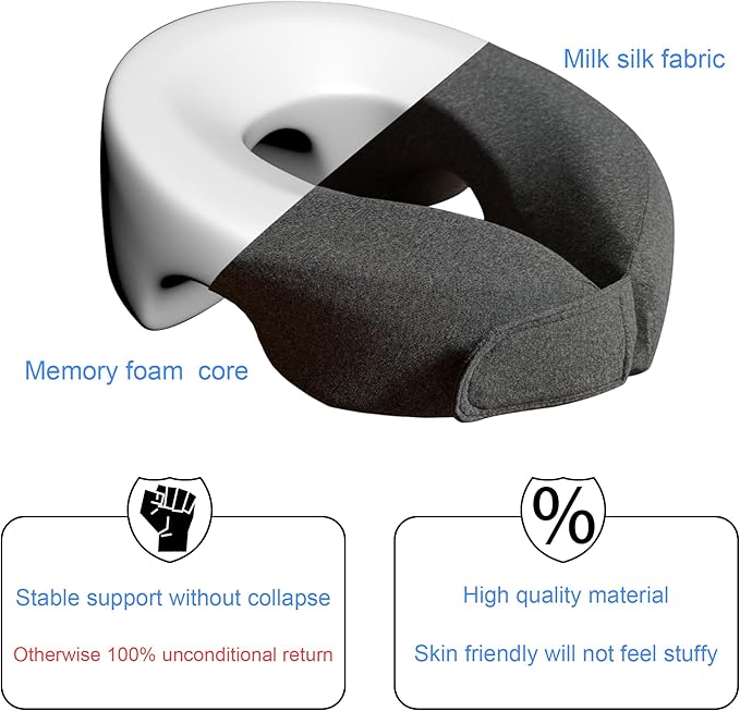 LittleJimmy Breathe Easy Face Down Pillow - Ergonomic Stomach Sleeper Pillow for Prone Sleeping - Adjustable Headrest - Ideal for Post-Eye Surgery Recovery