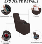 Easy-Going 2-Piece Recliner Console Cover for Reclining Loveseat Covers Stretch Jacquard Middle Console Cover for Recliner Couch and Sofa Chocolate