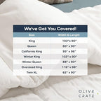 Olive + Crate 100% Cooling Bamboo Comforter from Viscose - Oversized King Size - Hypoallergenic, Breathable & Moisture-Wicking Bedding - All Season Lightweight Plush Design - Organic Bamboo Comforter