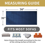 HAOMAIJIA Waterproof Couch Cover for Dogs Washable,Faux Fur Pet Couch Covers for Sofa,Soft Dog Bed Cover Non-Slip Couch Covers for 3 Cushion Couch Sofa Pet Friendly (Navy Blue, 35" x 74" 1 Pack)