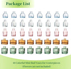 Small Glass Bud Vases for Centerpieces - Hewory 40pcs Colored Sturdy Cute Flower Vases Bulk, Mini Bottle Vase for Wedding Home Decor Birthday Party Events Mother's Day Bridal Shower Gifts Table Decor