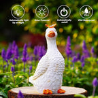 Goodeco Porch Goose Statue with Butterfly - Outdoor Garden Goose Decor for Yard, Unique Gifts for Mom & Garden Lovers (Off White)