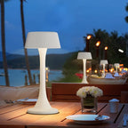 uuffoo Rechargeable Table Lamp, Outdoor Table lamp Cordless with Stepless Dimming & 3 Color Temperatures, Battery Operated Night Light for Patio, Bar, Restaurant, Home, Bedroom, Dining (White)