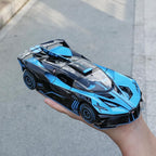 Toy Car Model for Compatible with 1:24 Bolide Alloy Diecast Collect Car Toy with Lights and Music, Pull Back Car Toys for Kids Boys Girls Gift (Blue)