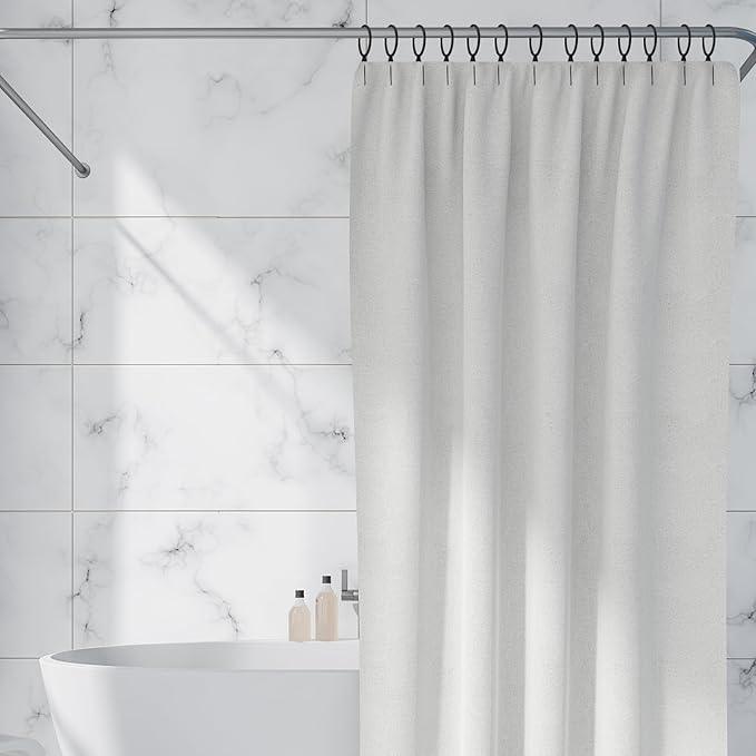 Hotop 30 Pcs Metal Drapery Curtain Rings 0.98/1.26/1.65 inch Interior Diameter and 30 Pcs Hanging Curtain Drapery Pin Hooks for Window Door Shower(25 mm,Black)