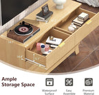 Fluted Dresser for Bedroom,6 Drawer Dresser for Closet,47" Wide Storage Cabinet and Chest of Drawers with Gold Handle,TV Stand,Storage Organizer for Living Room,Hallway,Entryway,Nature Oak