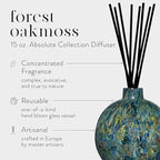 LAFCO New York Absolute Collection Reed Diffuser, Forest Oakmoss - 15 oz - Up to 1 Year Fragrance Life - Reusable, Hand Blown Glass Vessel - Nylon Reeds - Made in The USA