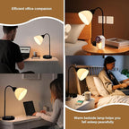 Desk Lamps, Table Lamps for Bedrooms with 2 USB Port, Stepless Dimmable Bedside Lamps, Adjustable Gooseneck Lamp for Living Room, Small Lamps for Office Reading, Nightstand Lamps with 5W LED Bulb