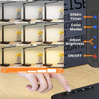 COZOO LED Desk Lamp with 3 USB Charging Ports,2 AC Outlet,3 Color Modes 3 Brightness Levels,Touch/Memory/Timer Function,Eye-Caring Home Office Foldable Natural Light Task Lamp for Reading,Study,Crafts