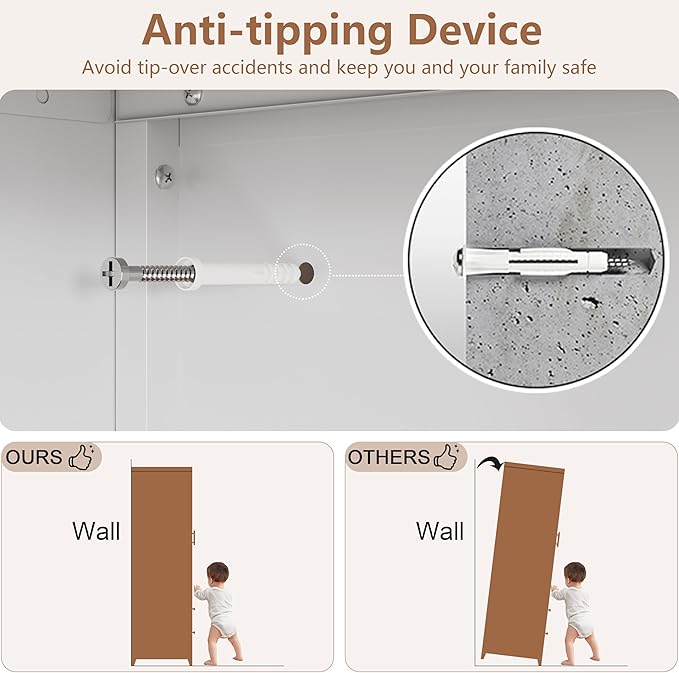 Kitchen Pantry Cabinet, 75" Tall Pantry Cabinet with Three Drawers, Freestanding Food Cupboard with Doors and Shelves, Metal Storage Cabinets for Dining, Living Room, White, Assembly Required