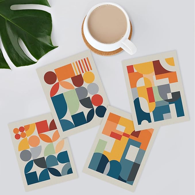 SIGNWIN Adhesive Canvas Poster Mid-Century Modern Colorful Geometric Polygons Abstract Geometric Digital Art Modern Art Decorative Zen Relax/Calm Multicolor Minimalism for Bedroom - 11"x14"x4