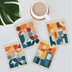 SIGNWIN Adhesive Canvas Poster Mid-Century Modern Colorful Geometric Polygons Abstract Geometric Digital Art Modern Art Decorative Zen Relax/Calm Multicolor Minimalism for Bedroom - 8"x10"x 4